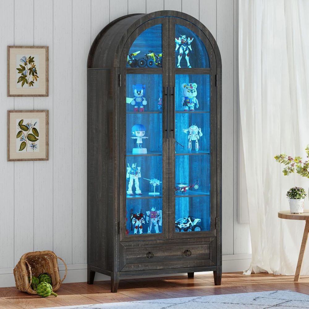 73 Arched Glass Display Cabine - Glass Cabinet Display review and price