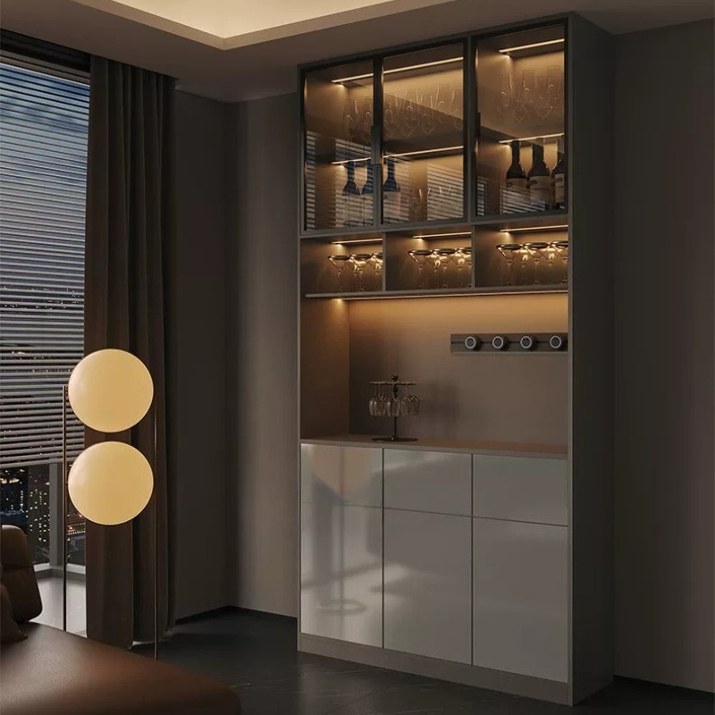 Light luxury Italian dining si - Glass Cabinet Display review and price