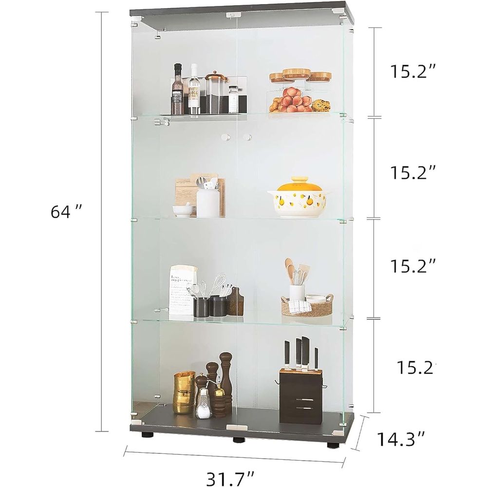 Glass Display Cabinet 4-Shel w - Glass Cabinet Display review and price
