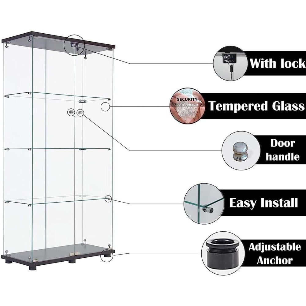 Glass Display Cabinet 4-Shel w - Glass Cabinet Display review and price