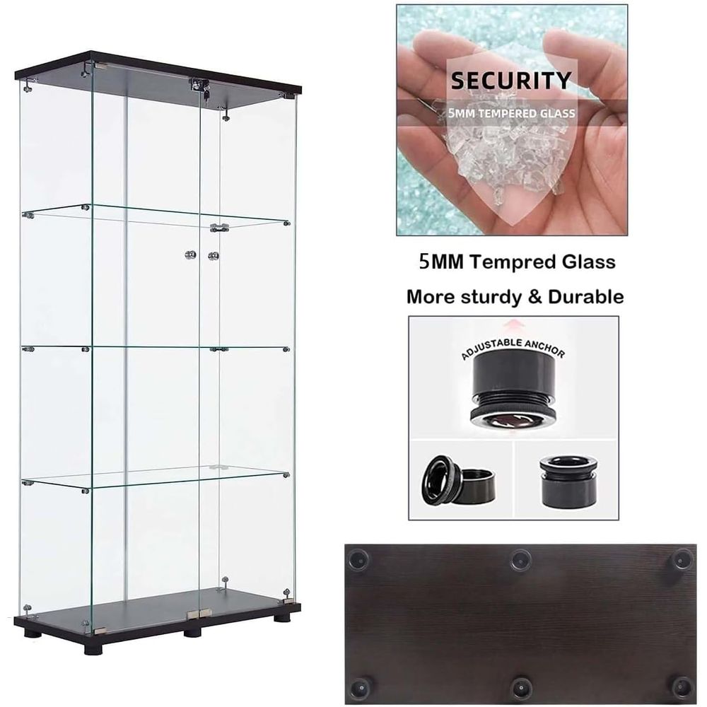 Glass Display Cabinet 4-Shel w - Glass Cabinet Display review and price