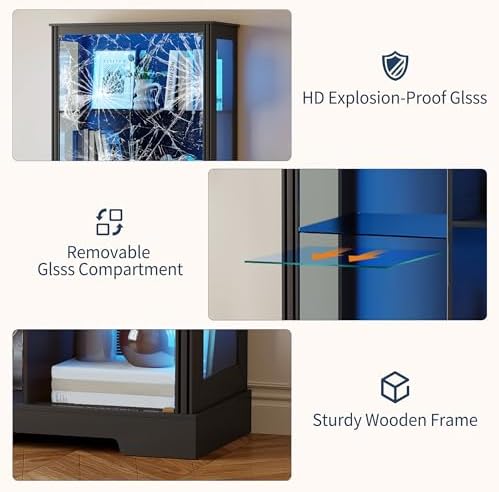 71'' Display Cabinet with 5-Ti - Glass Cabinet Display review and price