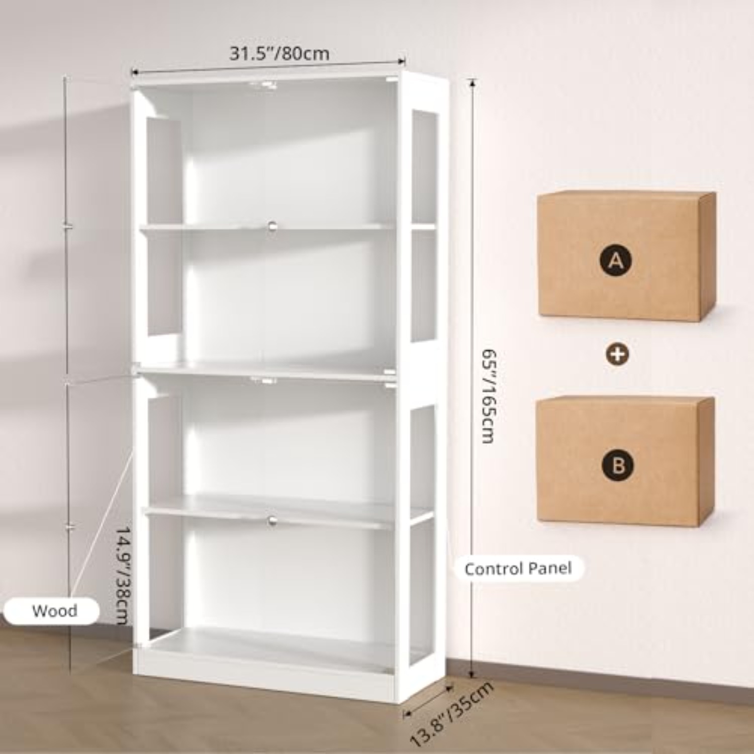 65'' Display Cabinet with Glas - Glass Cabinet Display review and price